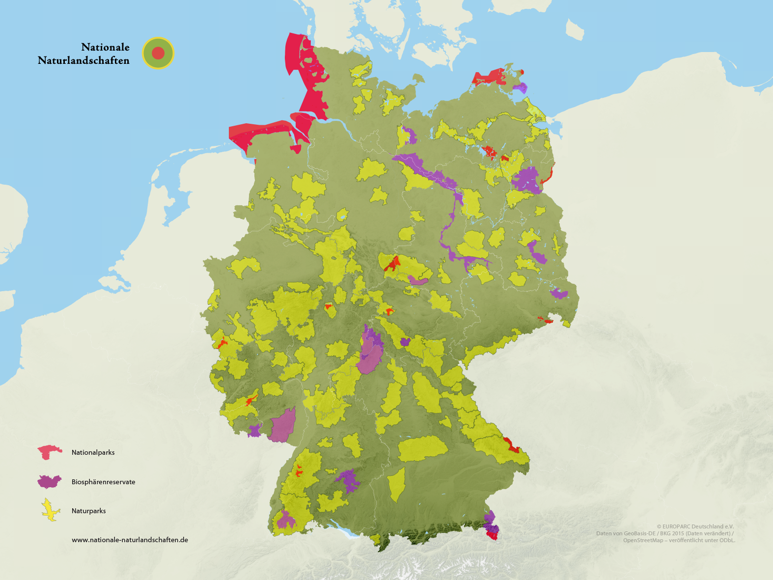 Karte Nationale Naturlandschaften in Deutschland